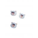 SBOTTONATI lot de 3 x bouton plastique Chat Blanc 20 x 22 mm