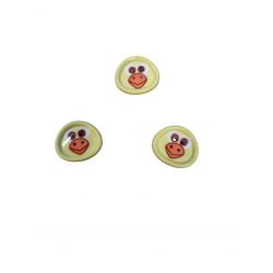 SBOTTONATI lot de 3 x bouton plastique Poussin 15 x 20 mm