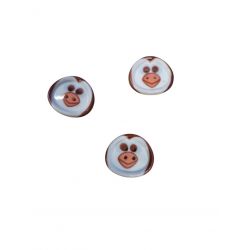 SBOTTONATI lot de 3 x bouton plastique Pingouin 15 x 20 mm