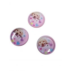 SBOTTONATI lot de 3 x bouton plastique Chiot Puppy 25 x 25 mm