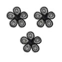 Ecusson Thermocollant 3 Petites Fleurs Coloris Noir 4 x 4 cm