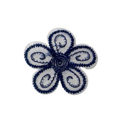 Ecusson Thermocollant Petite FLEUR Coloris BLEU 4 x 4 cm