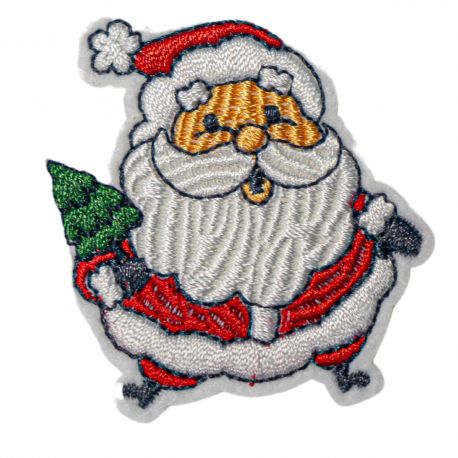 Patch Ecusson Thermocollant Noël Vintage Père Noël 4 x 4,50 cm