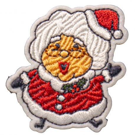 Patch Ecusson Thermocollant Noël Vintage Mère Noël 4 x 5 cm