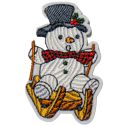 Patch Ecusson Thermocollant Noël Vintage Bohomme de Neige 3,50 x 5 cm