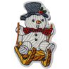 Patch Ecusson Thermocollant Noël Vintage Bonhomme de Neige 3,50 x 5 cm