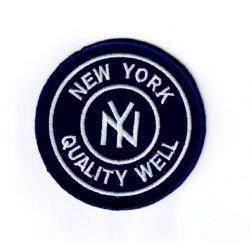 Patch Ecusson Thermocollant Ecusson Thermocollant New York rond coloris Marine 7 x 7 cm