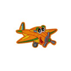 Patch Ecusson Thermocollant Avion Coquin jaune 4 x 6,50 cm