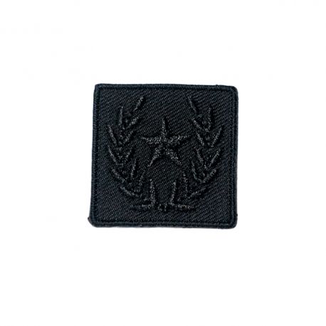 Patch Ecusson Thermocollant Etoile Lauriers Coloris Noir 3 x 3 cm