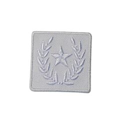 Patch Ecusson Thermocollant Etoile Lauriers Coloris Blanc 3 x 3 cm