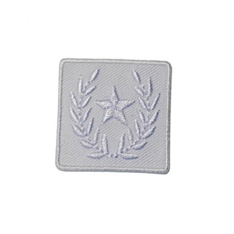 Patch Ecusson Thermocollant Etoile Lauriers Coloris Blanc 3 x 3 cm