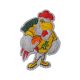 Patch Ecusson Thermocollant Coq Rugby Coloris jaune 4 x 6,50 cm