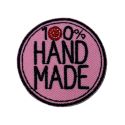 Patch Ecusson Thermocollant Hand Made Coloris Rond Rose 3,50 x 3,50 cm