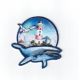 Patch Ecusson Thermocollant Baleine et Phare 6,50 x 6,50 cm