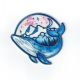 Patch Ecusson Thermocollant Baleine Bleue 5 x 7 cm