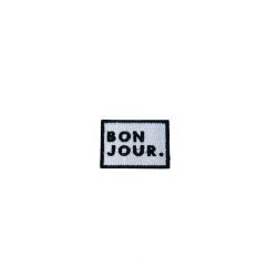 Patch Ecusson Thermocollant Bonjour 2 x 3,50 cm