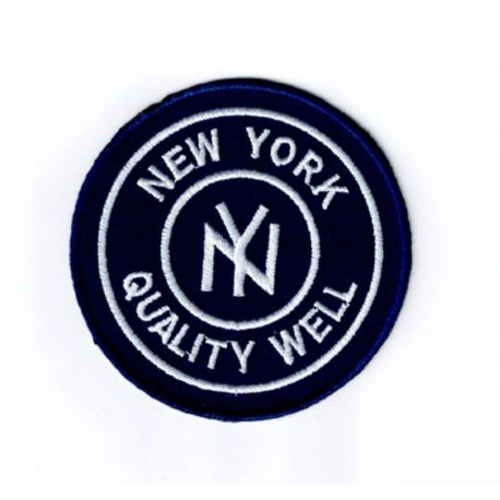 Patch Ecusson Thermocollant Rond New York Coloris Marine 7 x 7 cm