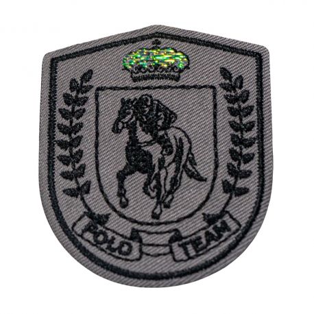 Patch Ecusson Thermocollant Polo Team Coloris Gris 4,50 x 5,50 cm