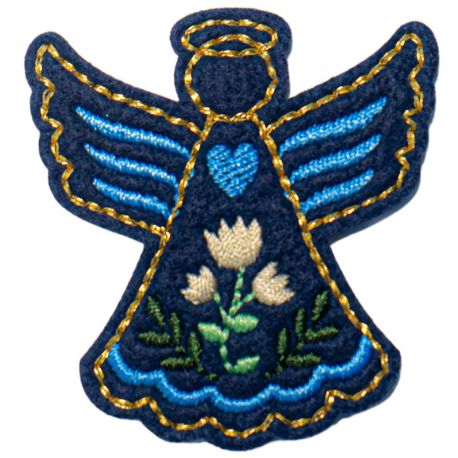 Patch Ecusson Thermocollant Ange Esprit de Noël Nordique 4,50 x 5 cm