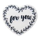 Patch Ecusson Thermocollant Coeur Blanc for you 4 x 4,50 cm