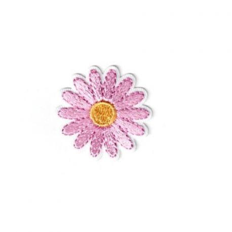 Patch Ecusson Thermocollant Fleur Marguerite Pâquerette Coloris Rose 3 x 3 cm