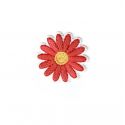 Patch Ecusson Thermocollant Fleur Marguerite Pâquerette Coloris Rouge 3 x 3 cm