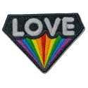 Patch Ecusson Thermocollant Love Arc en Ciel 4 x 5,50 cm