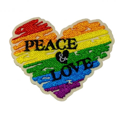 Patch Ecusson Thermocollant Love Arc en Ciel 4,50 x 5 cm