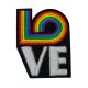 Patch Ecusson Thermocollant Love Disco Arc en Ciel 4 x 5 cm