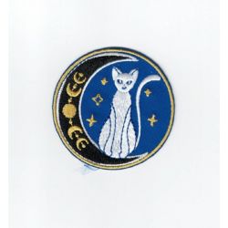 Patch Ecusson Thermocollant Chat Astronomie 5 x 5 cm