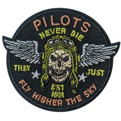 Patch Ecusson Thermocollant Pilots Never Die 6 x 7 cm