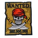 Patch Ecusson Thermocollant Wanted Skull Pirate 4 x 5,50 cm