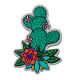 Patch Ecusson Thermocollant Cactus et Ponsettia 4 x 6 cm