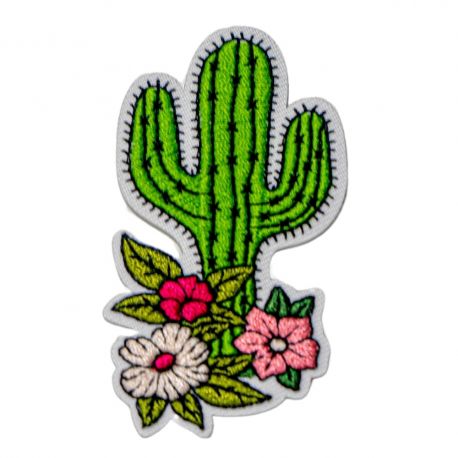 Patch Ecusson Thermocollant Cactus et Aster 3,50 x 6,50 cm