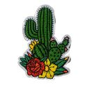 Patch Ecusson Thermocollant Cactus et Rose 4 x 6 cm