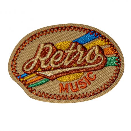 Patch Ecusson Thermocollant Music Rétro 4 x 5,50 cm