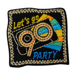 Patch Ecusson Thermocollant Let's Go Party 4,50 x 4,50 cm