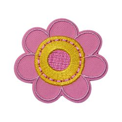 Patch Ecusson Thermocollant Fleur Rose 5 x 5 cm