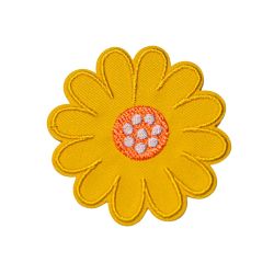 Patch Ecusson Thermocollant Fleur Jaune 5 x 5 cm