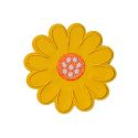 Patch Ecusson Thermocollant Fleur Jaune 5 x 5 cm