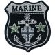 Patch Ecusson Thermocollant Blason Ancre Marine Coloris Noir 4,50 x 5 cm