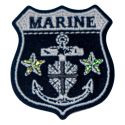 Patch Ecusson Thermocollant Blason Ancre Marine Coloris Marine 4,50 x 5 cm