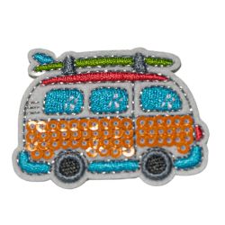 Patch Ecusson Thermocollant Minibus sequins 3,50 x 5 cm