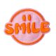 Patch Ecusson Thermocollant Smile rose et orange 4,50 x 4,50 cm