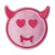 Patch Ecusson Thermocollant Smile Démon Rose 4,50 x 4,50 cm