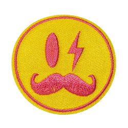 Patch Ecusson Thermocollant Smile Moustache 4,50 x 4,50 cm