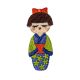 Patch Ecusson Thermocollant Kokeshi coloris Vert 2 x 5 cm