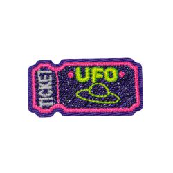 Patch Ecusson Thermocollant Ticket UFO 2 x 4 cm