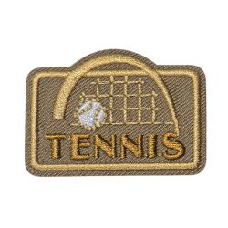 Patch Ecusson Thermocollant Tennis coloris Beige 3 x 4 cm