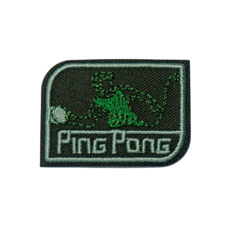 Patch Ecusson Thermocollant Ping Pong Coloris Vert 3 x 4 cm